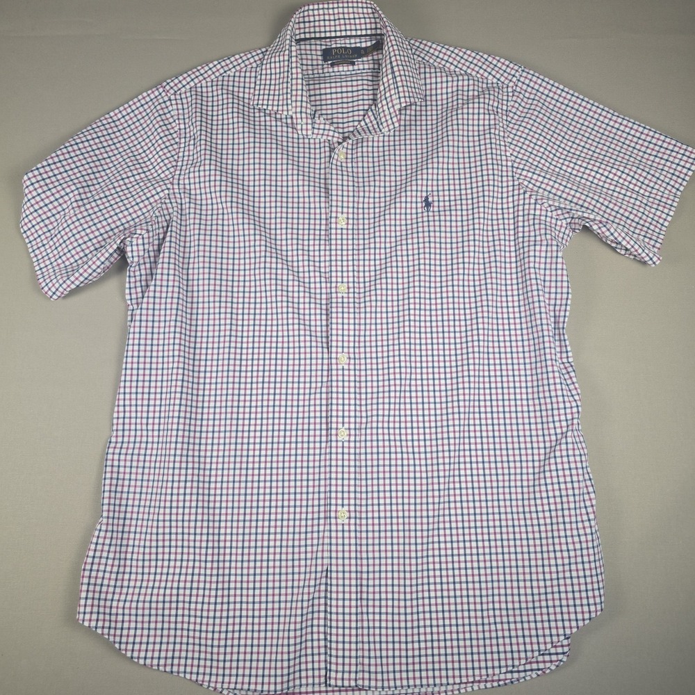 Polo Ralph Lauren Performance Button Down Shirt XL Classic Fit Plaid Blue Purple